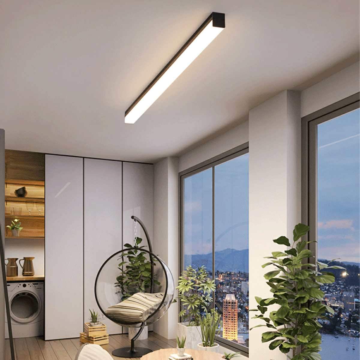 Modern Minimalist Dimming LED Long Strip Indoor Ceiling Light - Flyachilles