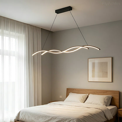 Modern Minimalist Double Wave LED Pendant Light - Flyachilles