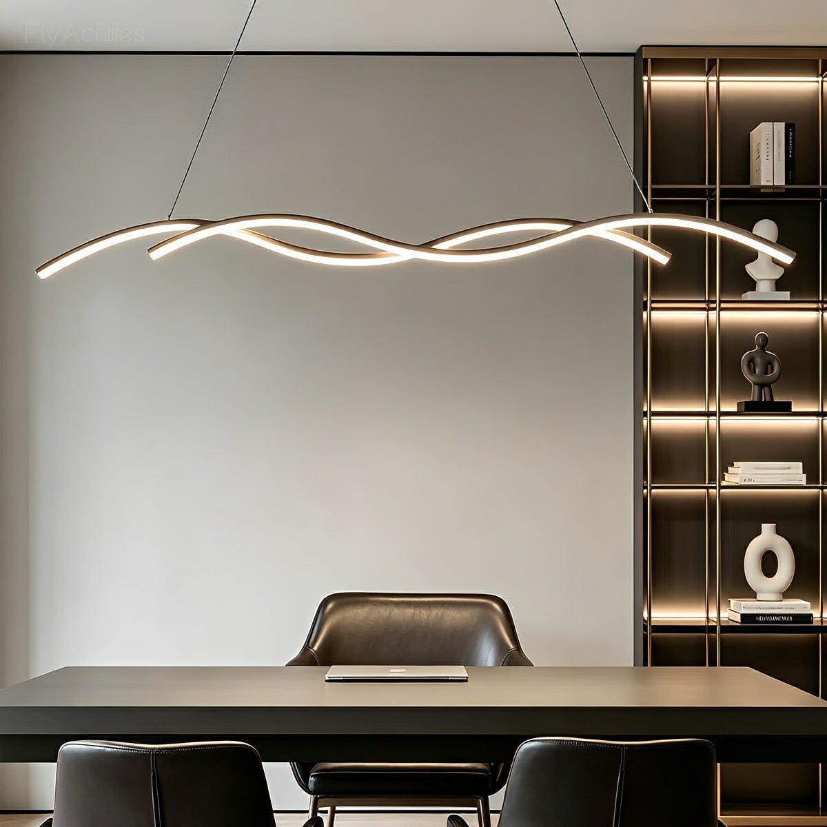 Modern Minimalist Double Wave LED Pendant Light - Flyachilles