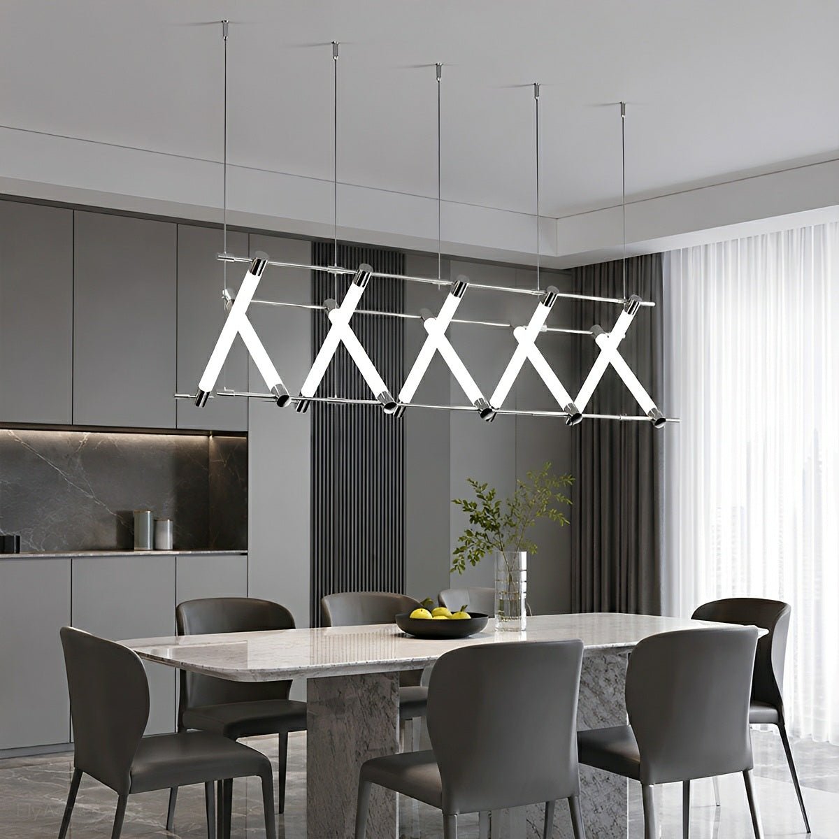 Modern Minimalist Fishbone Light Combination Bar Chandelier - Flyachilles
