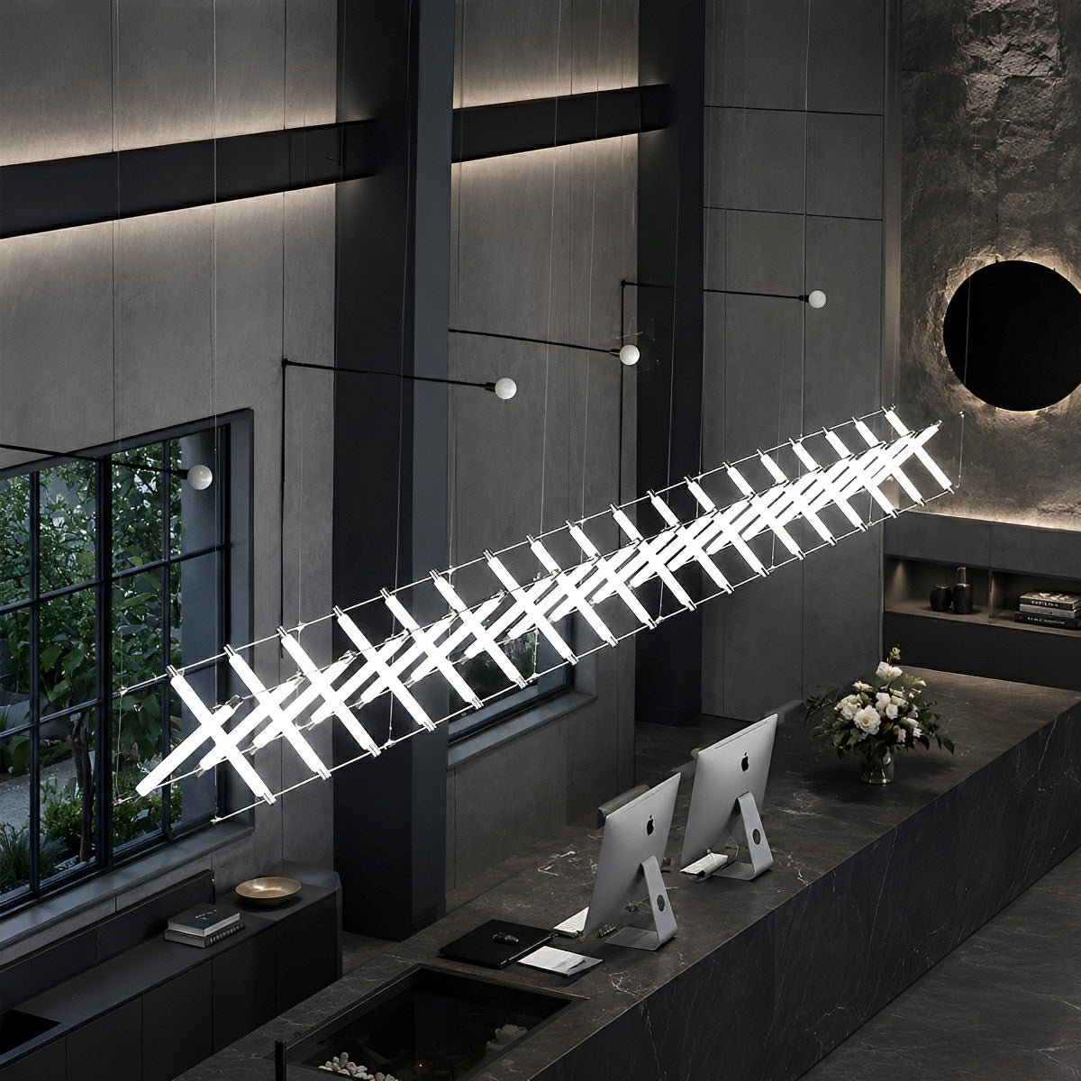 Modern Minimalist Fishbone Light Combination Bar Chandelier - Flyachilles