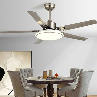 Modern Minimalist Five - leaf Stainless Steel Ceiling Fan - Flyachilles