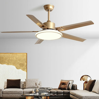 Modern Minimalist Five - leaf Stainless Steel Ceiling Fan - Flyachilles