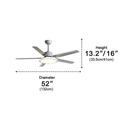 Modern Minimalist Five - leaf Stainless Steel Ceiling Fan - Flyachilles