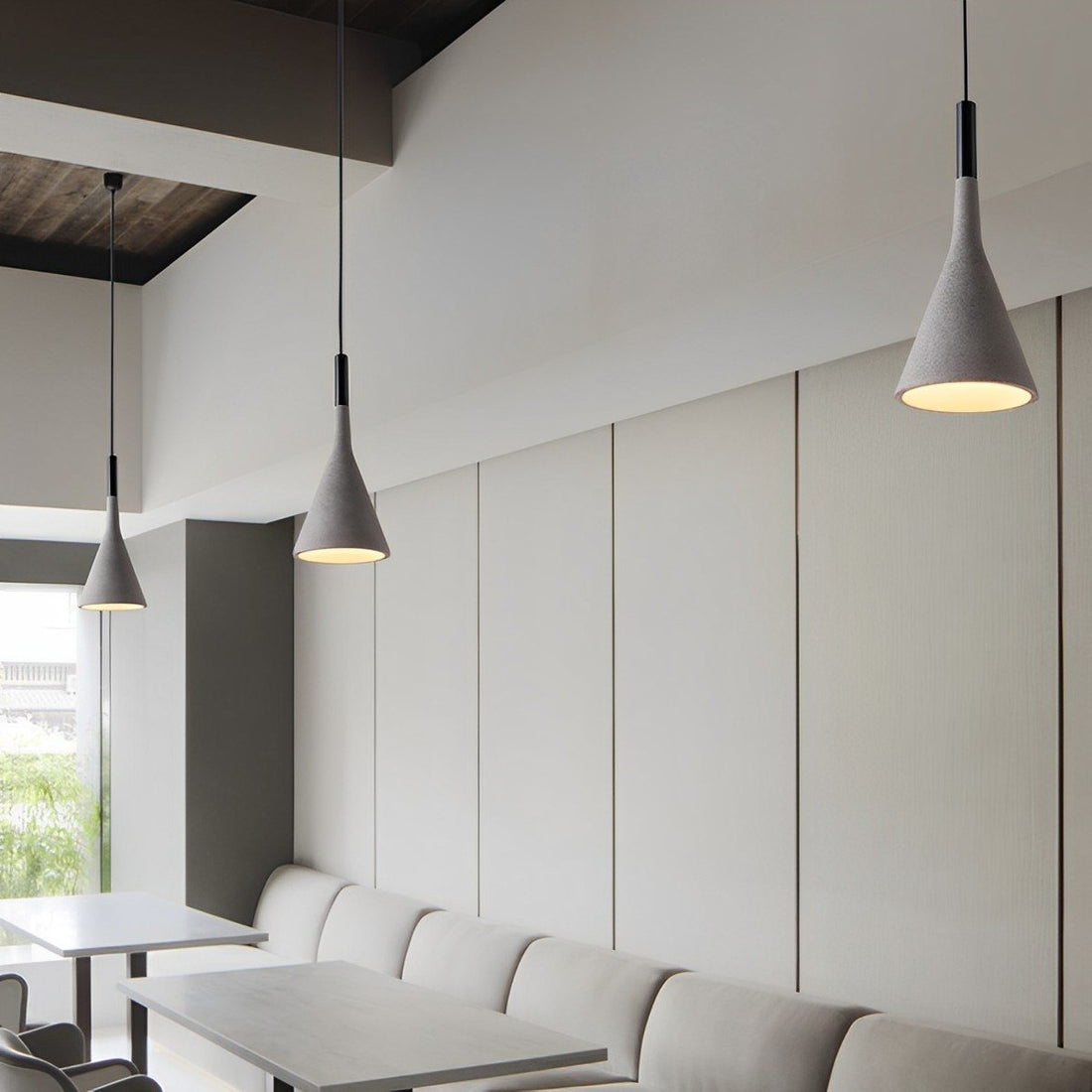 Modern Minimalist Funnel Indoor Cement Bar LED Pendant Lights - Flyachilles
