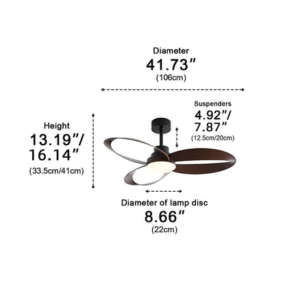Modern Minimalist Geometric 6-Speed Reverse Ceiling Fan Light DC Motor - Flyachilles