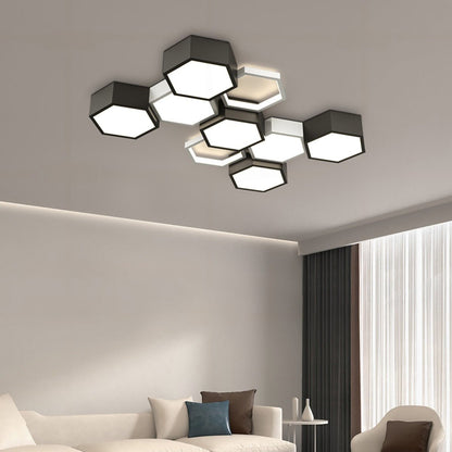 Modern Minimalist Geometric Hexagon LED Indoor Ceiling Light - Flyachilles
