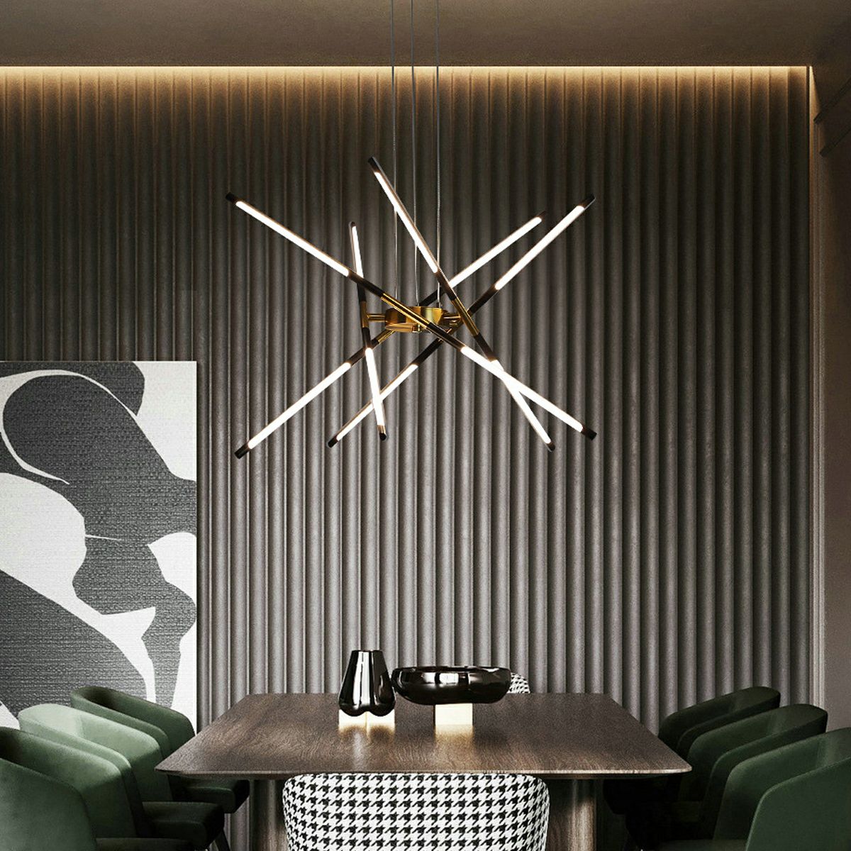 Modern Minimalist Geometric LED Long Strip Indoor Pendant Lights - Flyachilles