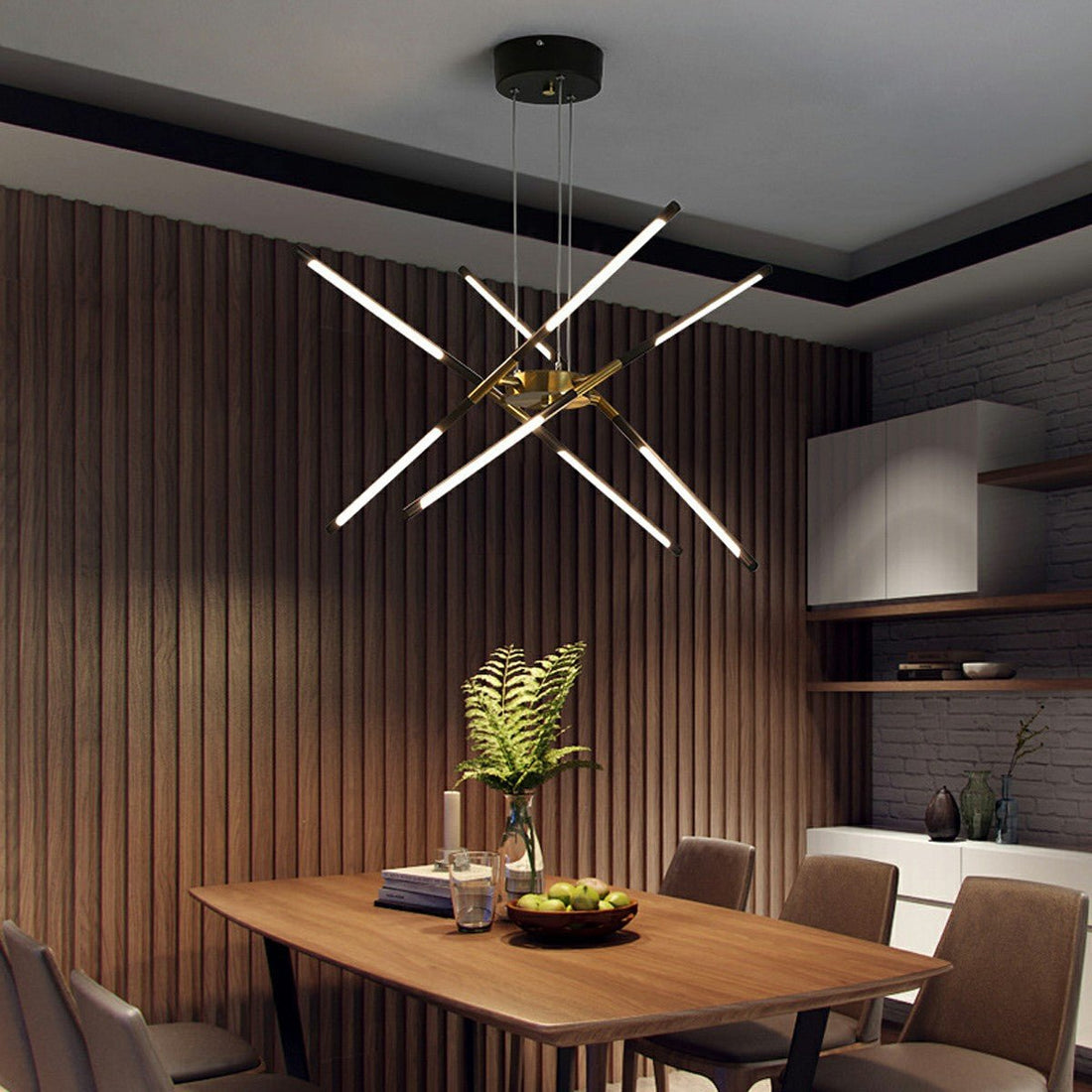 Modern Minimalist Geometric LED Long Strip Indoor Pendant Lights - Flyachilles