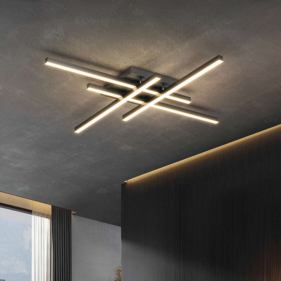 Modern Minimalist Geometric Long Strip LED Ceiling Light - Flyachilles