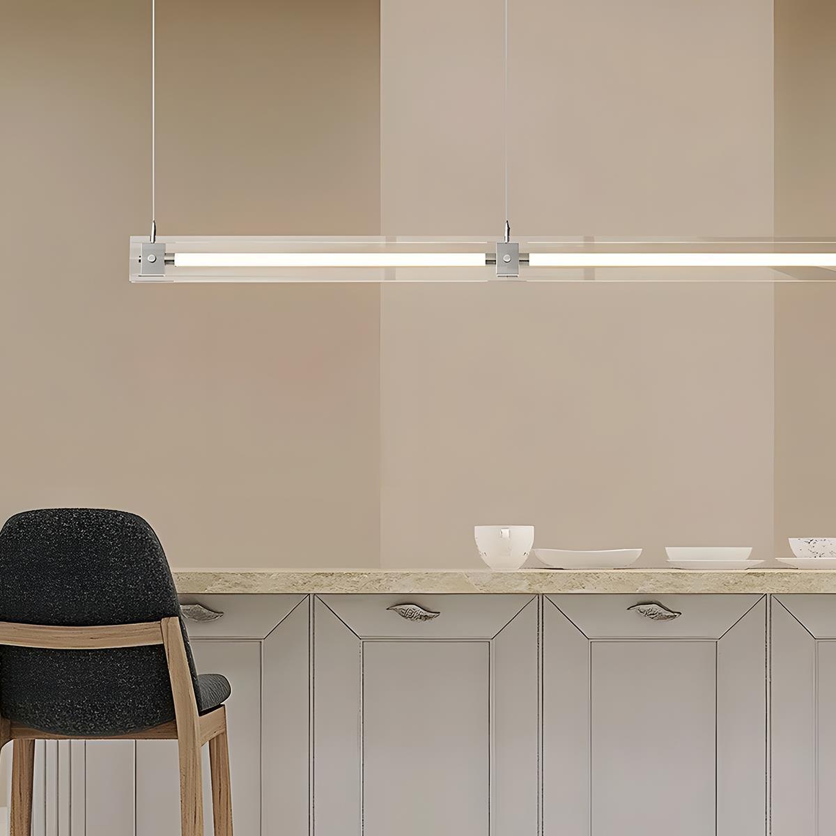 Modern Minimalist Glass LED Frame Light Strip Pendant Lights - Flyachilles