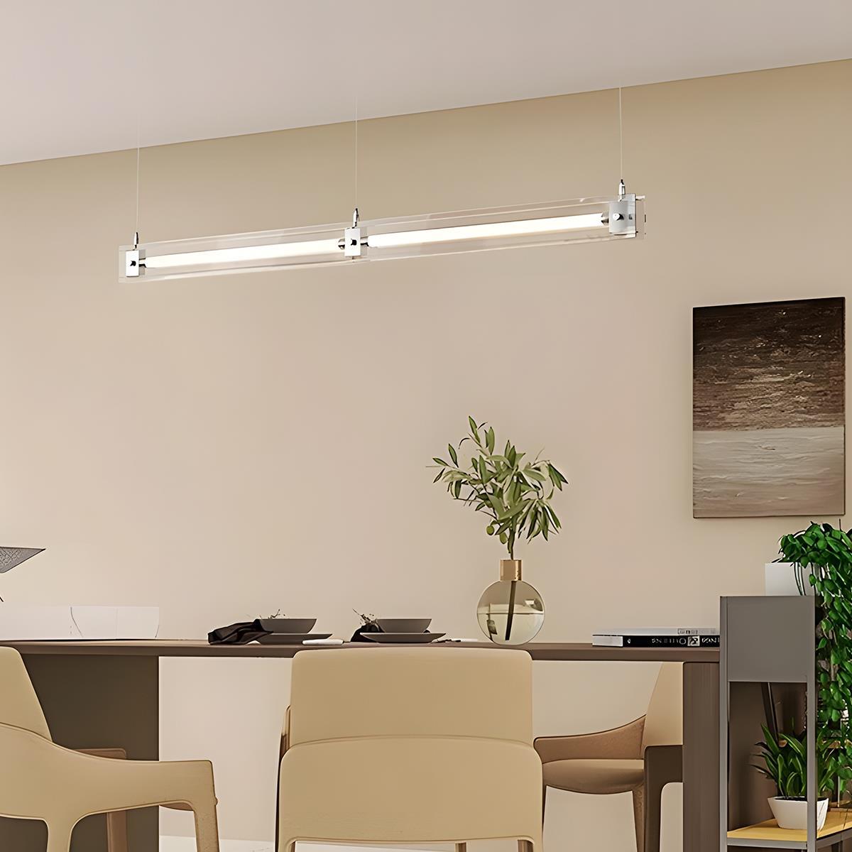 Modern Minimalist Glass LED Frame Light Strip Pendant Lights - Flyachilles