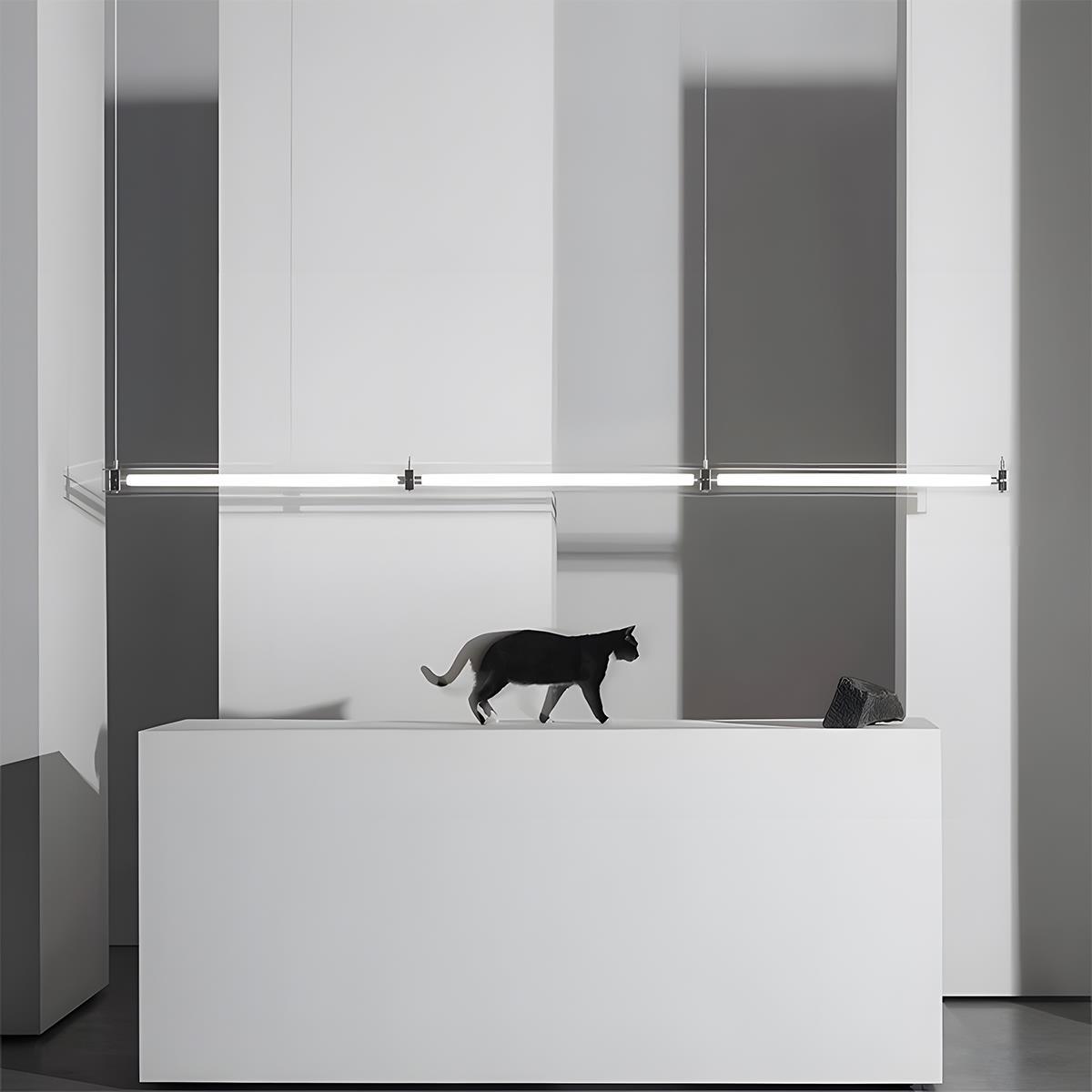Modern Minimalist Glass LED Frame Light Strip Pendant Lights - Flyachilles