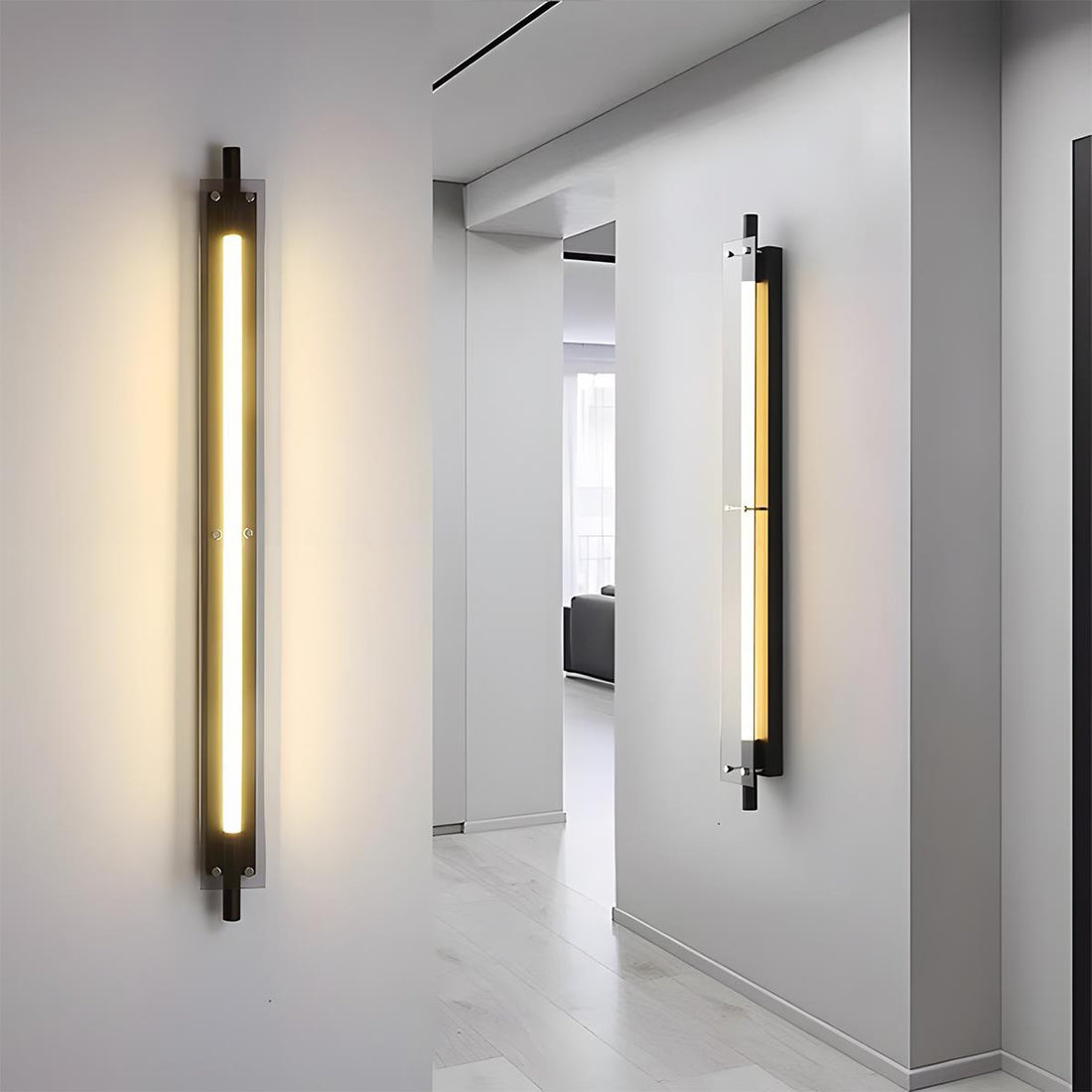 Modern Minimalist Glass Long Strip LED Indoor Wall Sconce - Flyachilles