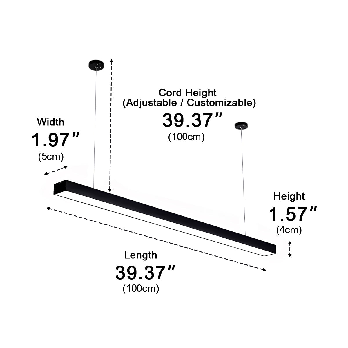 Modern Minimalist LED Long Strip Office Pendant Lights - Flyachilles