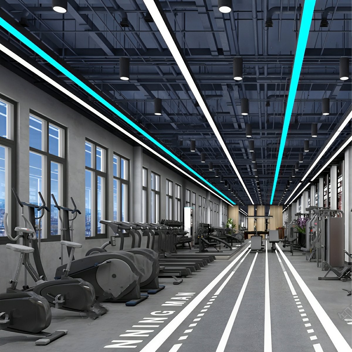 Modern Minimalist LED Long Strip Office Pendant Lights - Flyachilles