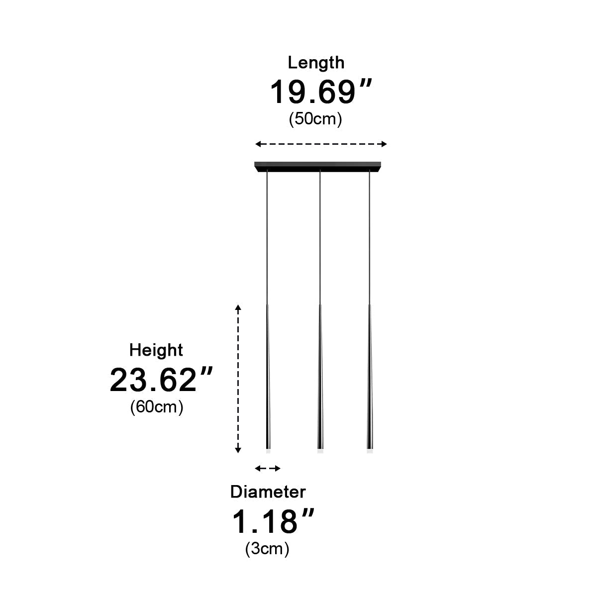 Modern Minimalist Linear Long Strip Bar LED Pendant Lights - Flyachilles