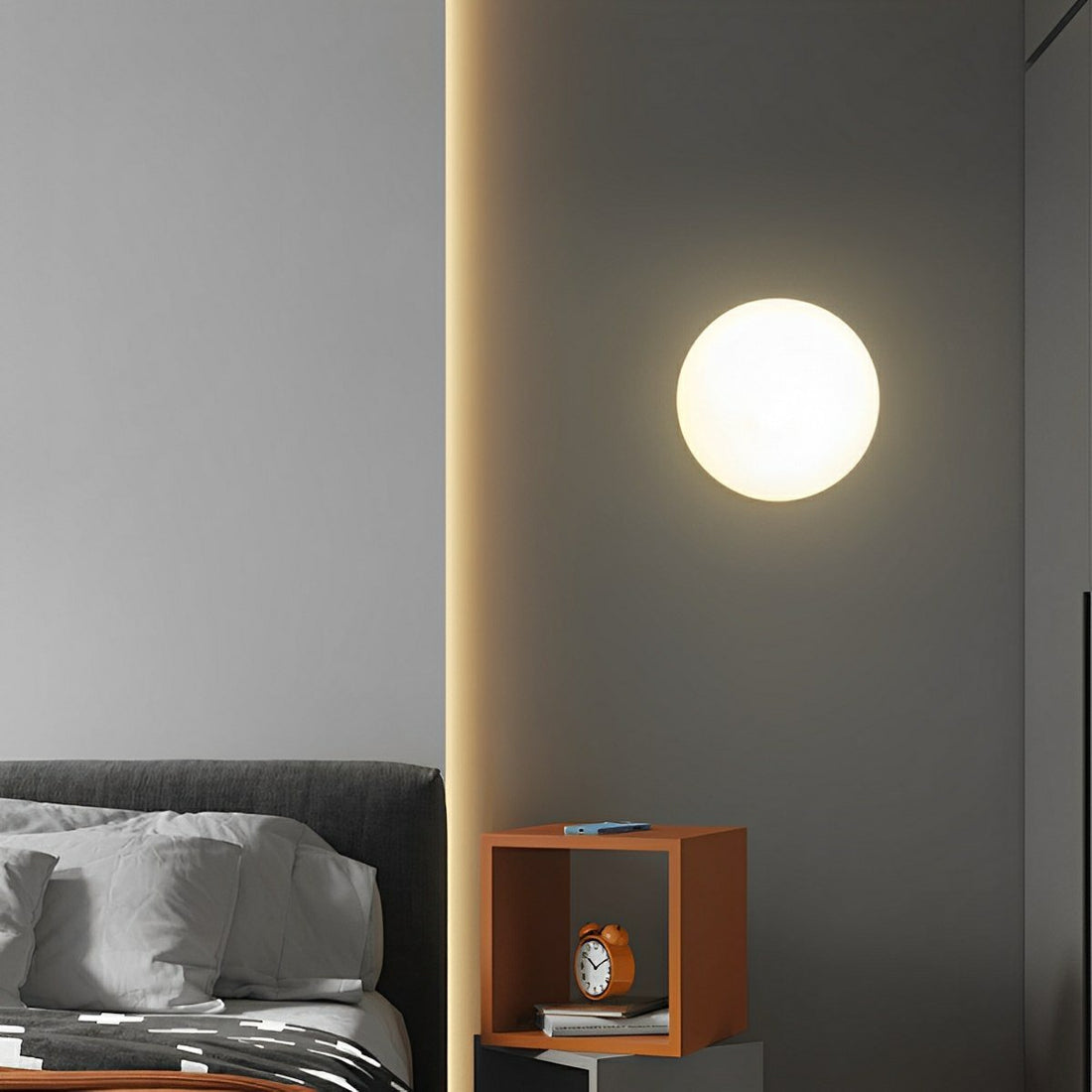 Modern Minimalist Moon Half - Dome LED Wall Sconce - Flyachilles