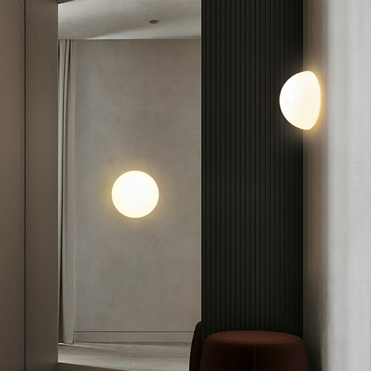 Modern Minimalist Moon Half - Dome LED Wall Sconce - Flyachilles