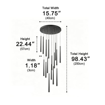 Modern Minimalist Multi - Drop Linear LED Stairs Pendant Lights - Flyachilles