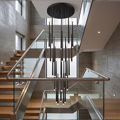 Modern Minimalist Multi - Drop Linear LED Stairs Pendant Lights - Flyachilles