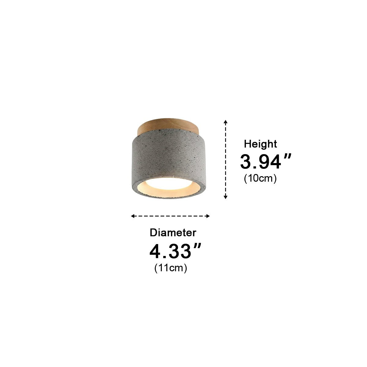 Modern Minimalist Round Concrete LED Ceiling Lights - Flyachilles