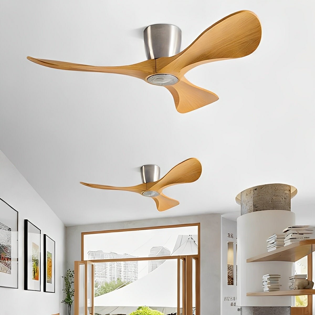 Modern Minimalist Sculptural DC Motor Reverse Ceiling Fan - Flyachilles