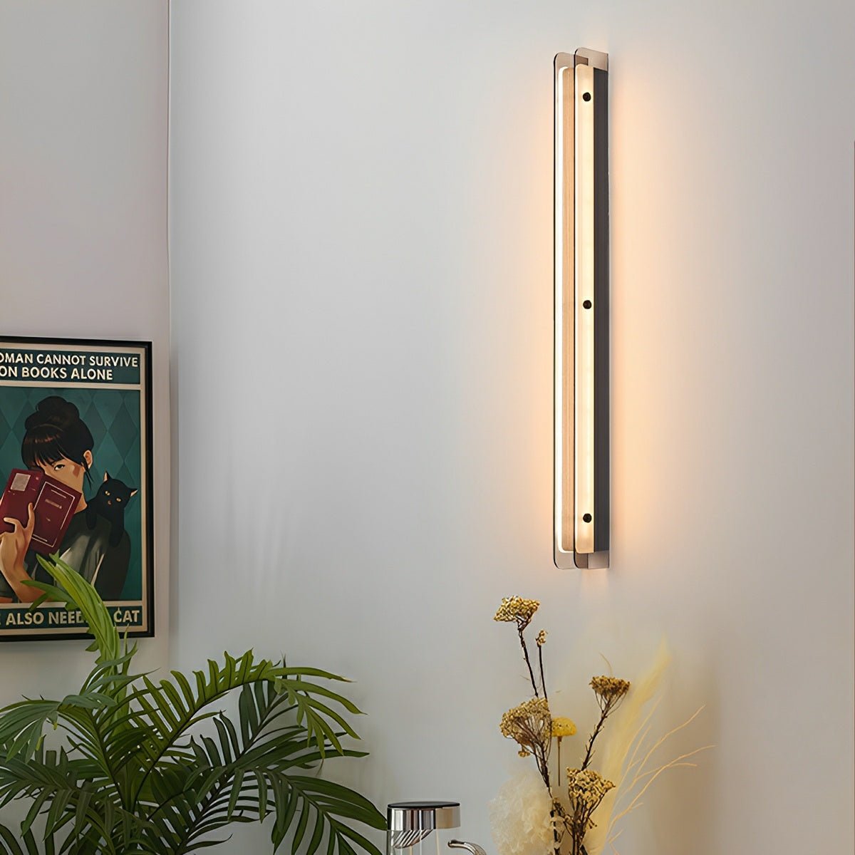 Modern Minimalist Slim Vertical LED Linear Wall Sconce - Flyachilles