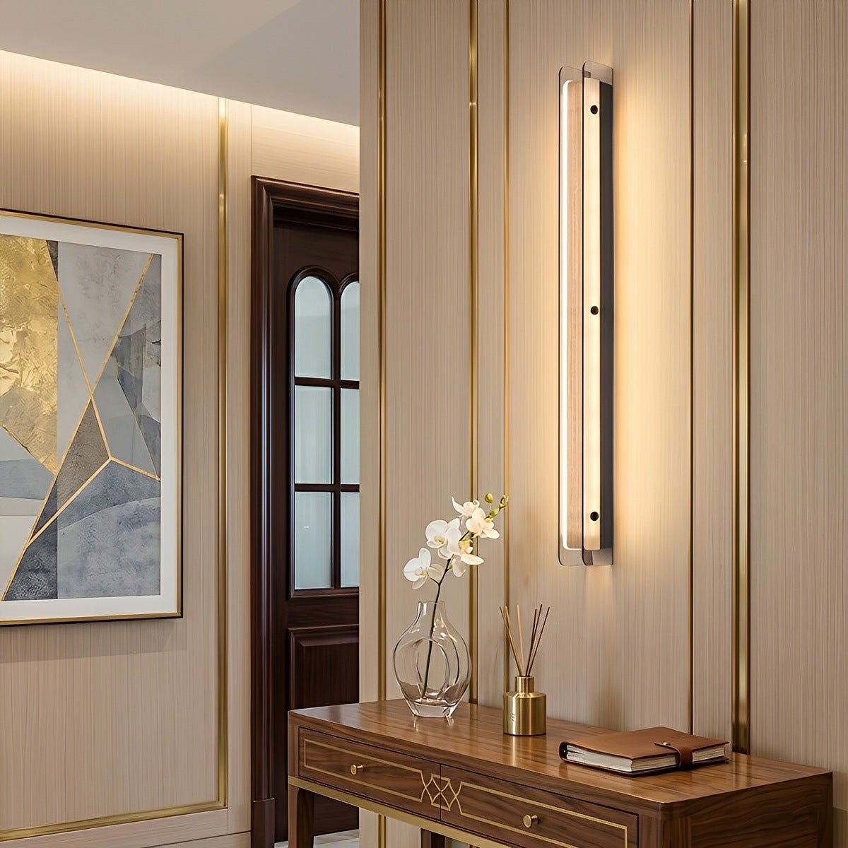 Modern Minimalist Slim Vertical LED Linear Wall Sconce - Flyachilles