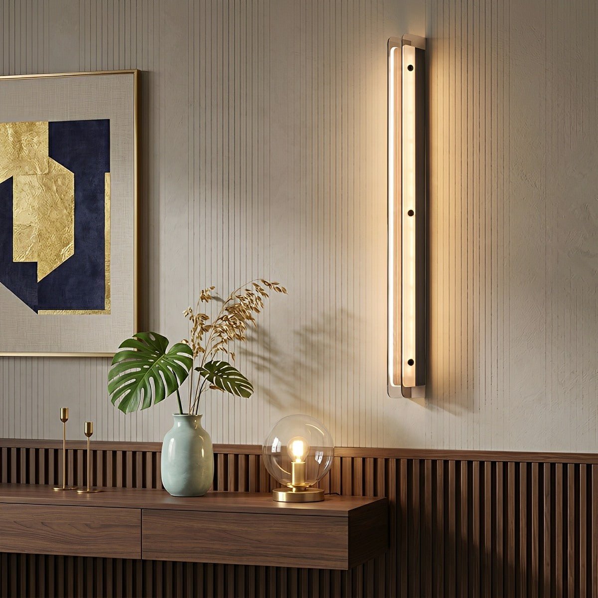 Modern Minimalist Slim Vertical LED Linear Wall Sconce - Flyachilles