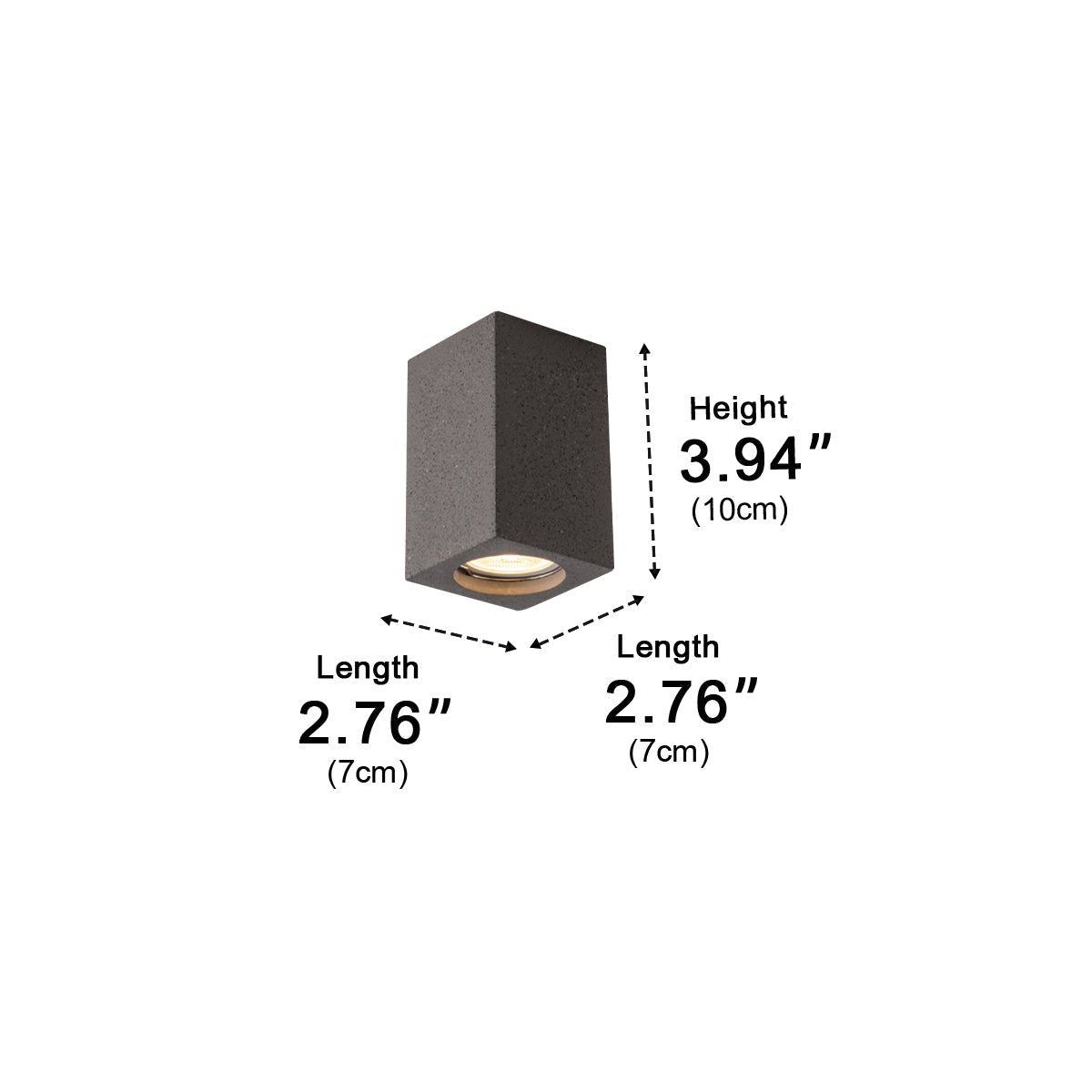 Modern Minimalist Square Cement LED Ceiling Lights Mainless Lighting - Flyachilles