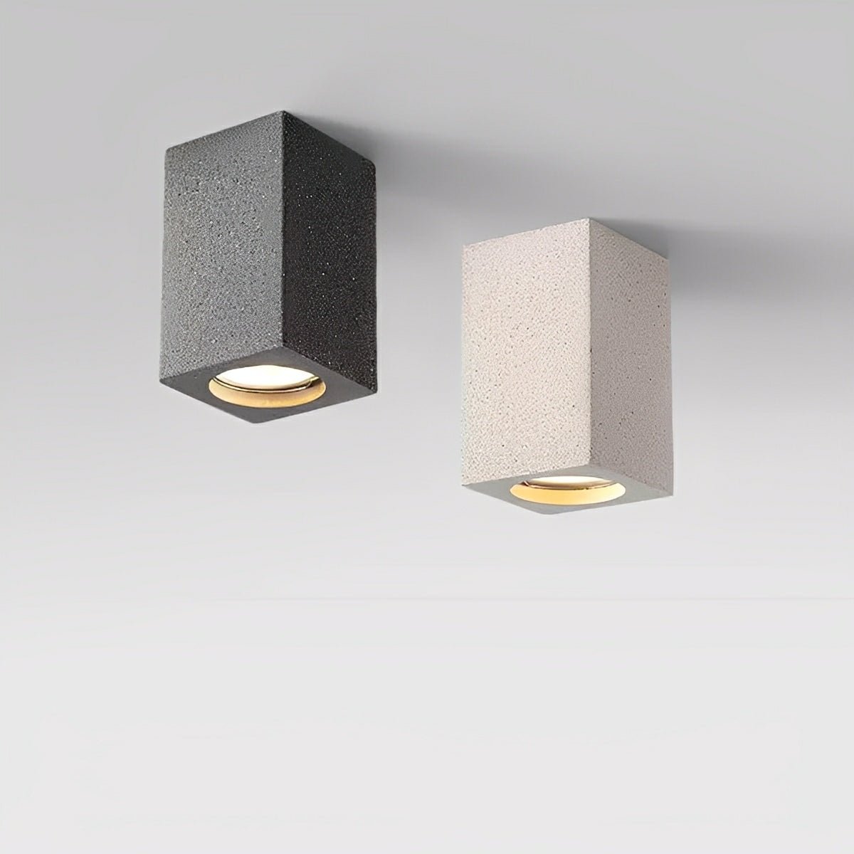 Modern Minimalist Square Cement LED Ceiling Lights Mainless Lighting - Flyachilles