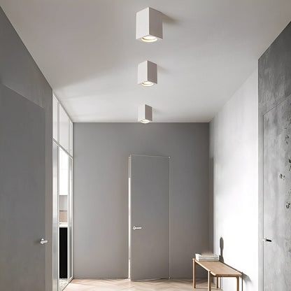 Modern Minimalist Square Cement LED Ceiling Lights Mainless Lighting - Flyachilles