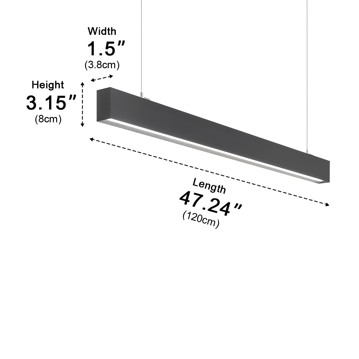 Modern Minimalist Up&amp;Down Linear LED Strip Office Ceiling Pendant Lights - Flyachilles