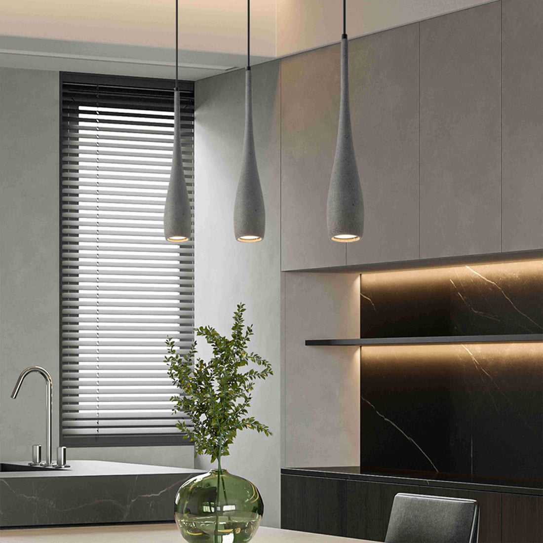 Modern Minimalist Water Drop Indoor Cement LED Pendant Lights - Flyachilles