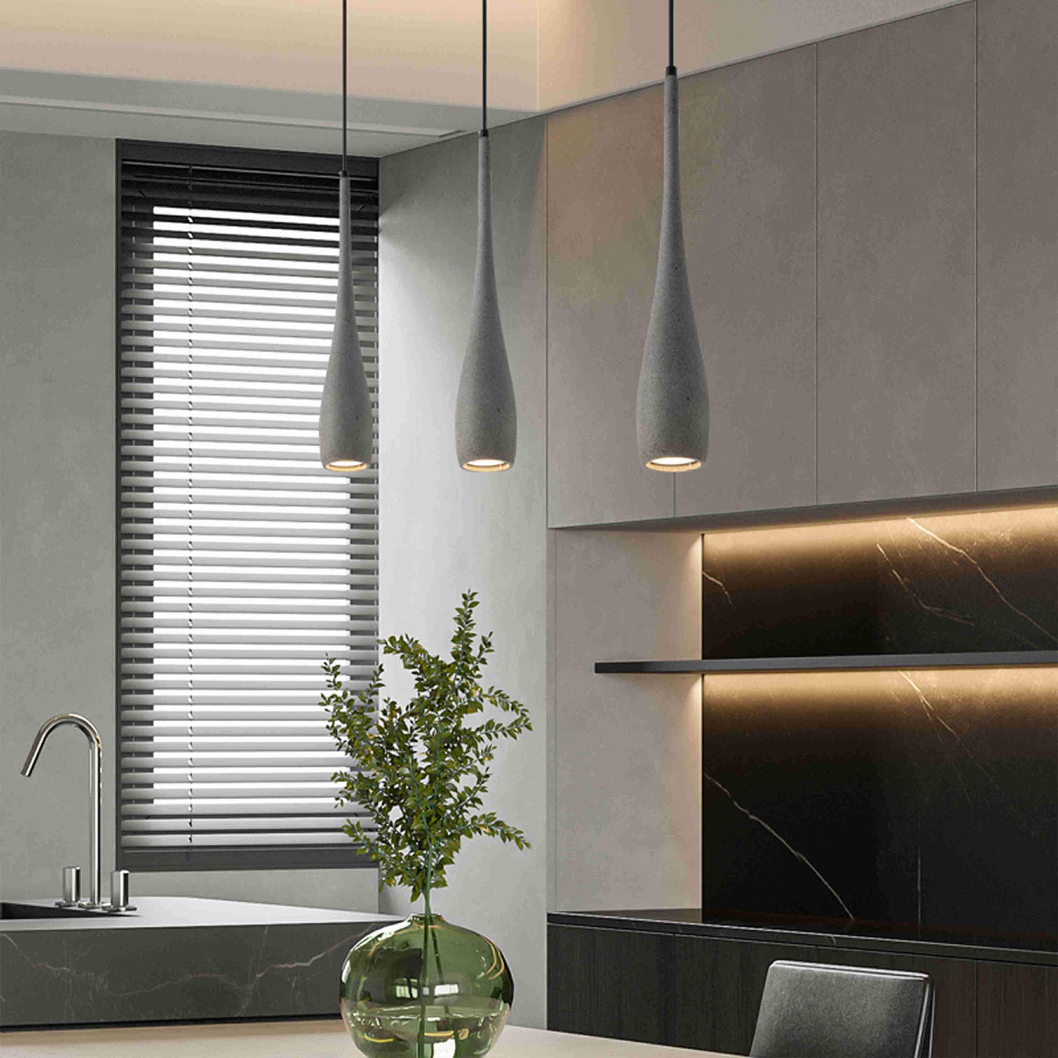 Modern Minimalist Water Drop Indoor Cement LED Pendant Lights - Flyachilles