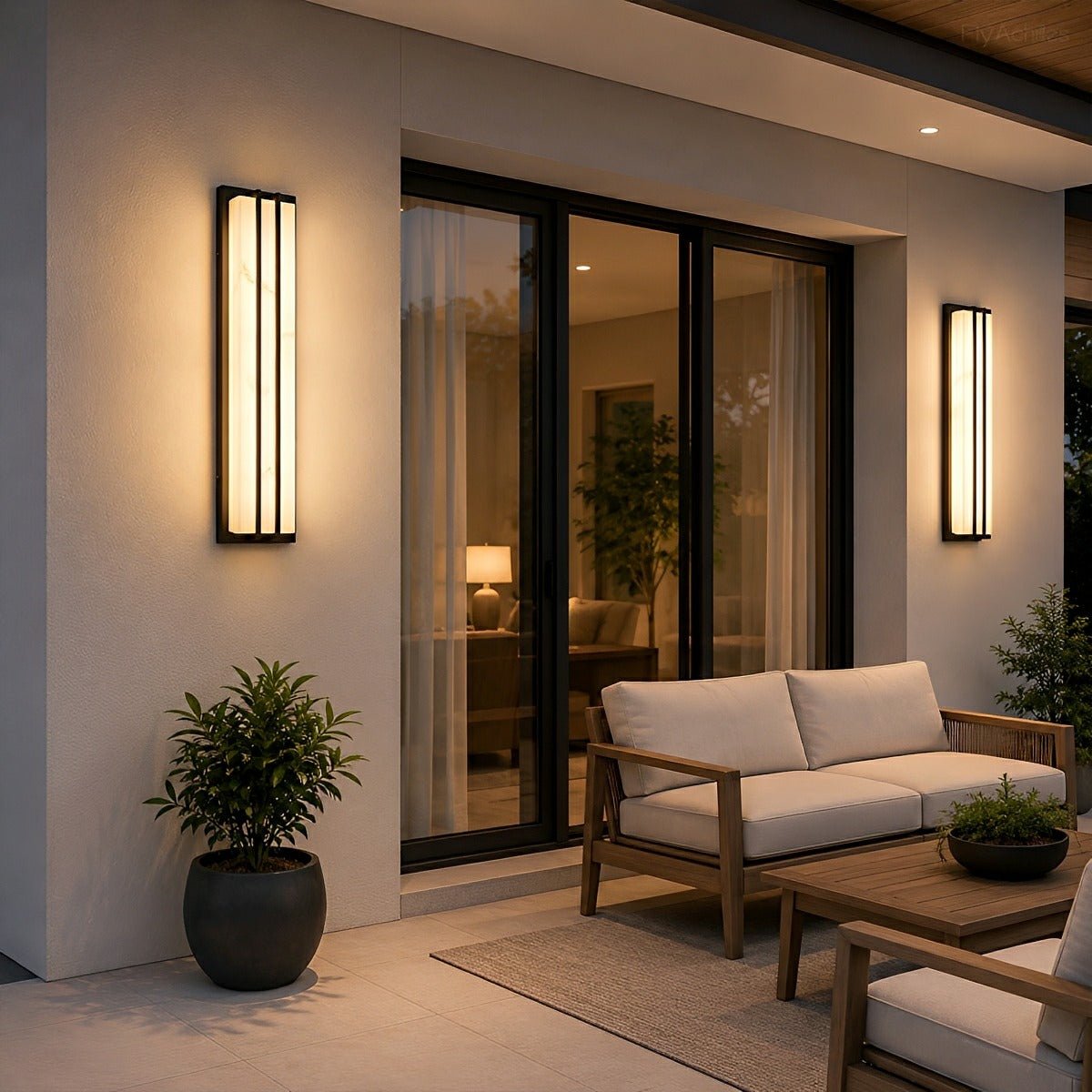 Modern Minimalist Waterproof Rectangular LED Outdoor Wall Light - Flyachilles