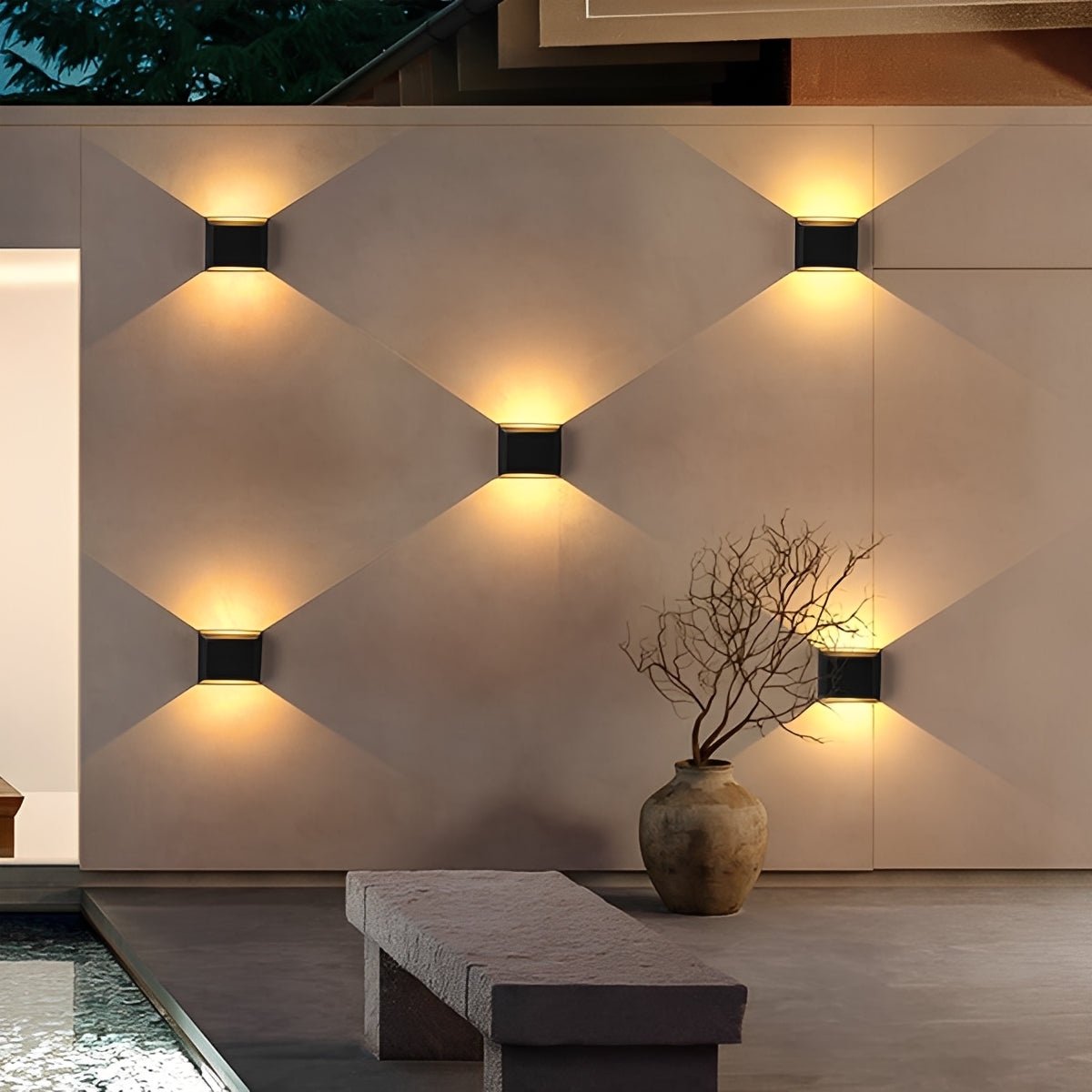 Modern Minimalist Waterproof Rectangular LED Wall Light - Flyachilles