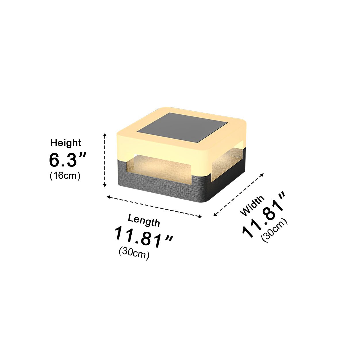 Modern Minimalist Waterproof Solar Square LED Outdoor Post Lights - Flyachilles