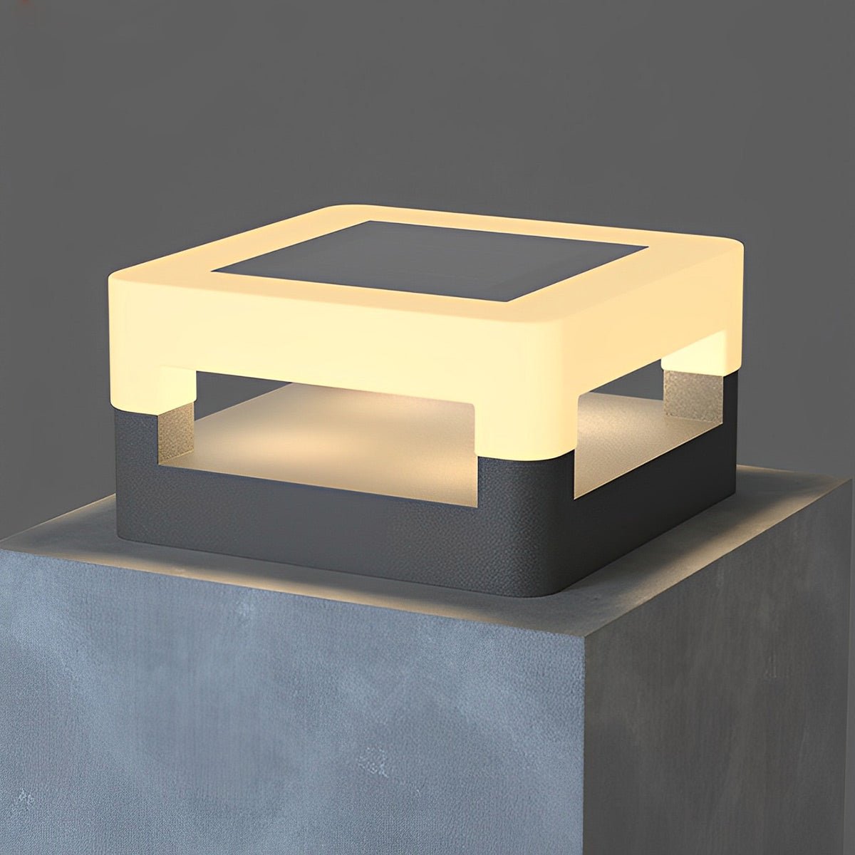Modern Minimalist Waterproof Solar Square LED Outdoor Post Lights - Flyachilles