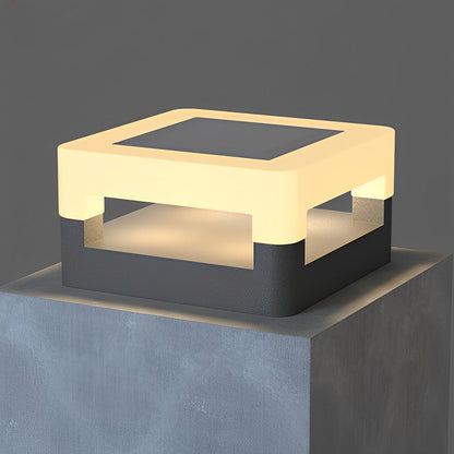 Modern Minimalist Waterproof Solar Square LED Outdoor Post Lights - Flyachilles