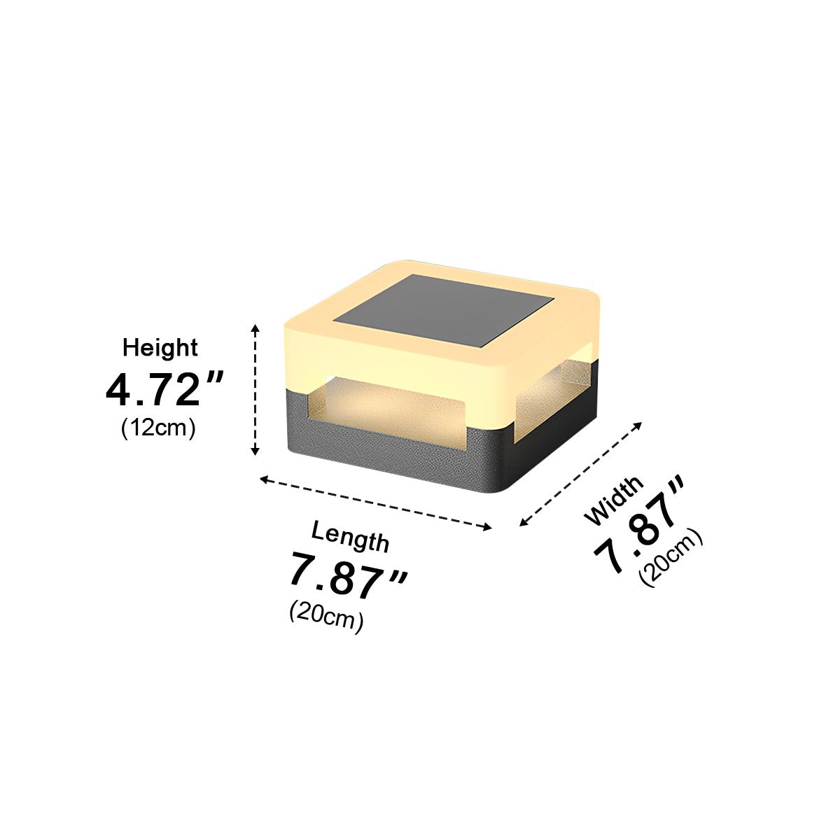Modern Minimalist Waterproof Solar Square LED Outdoor Post Lights - Flyachilles