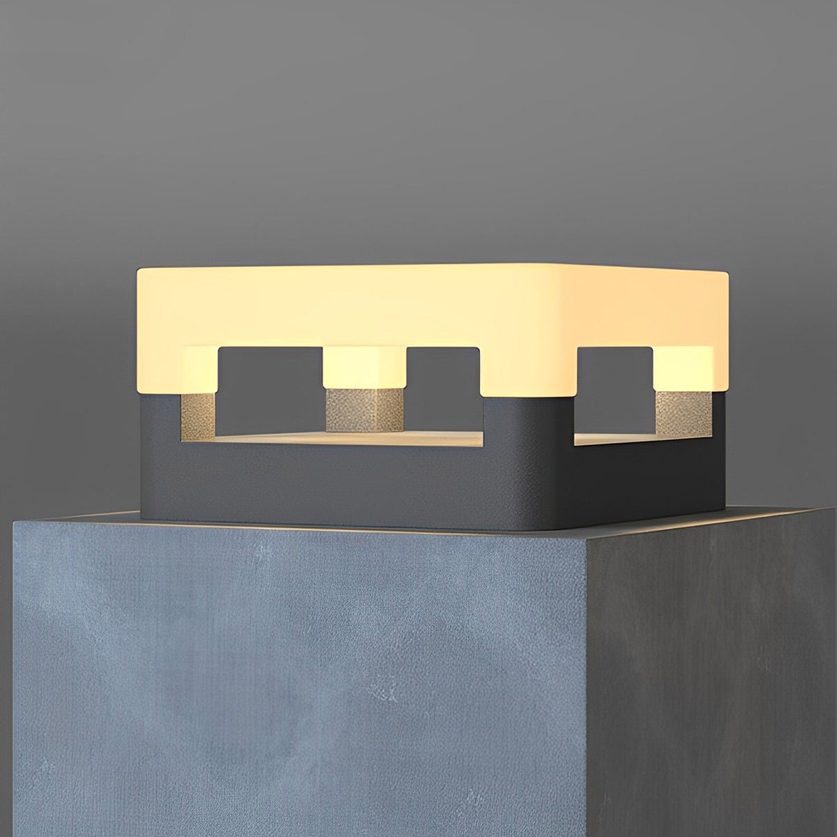 Modern Minimalist Waterproof Solar Square LED Outdoor Post Lights - Flyachilles