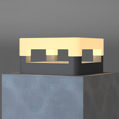 Modern Minimalist Waterproof Solar Square LED Outdoor Post Lights - Flyachilles