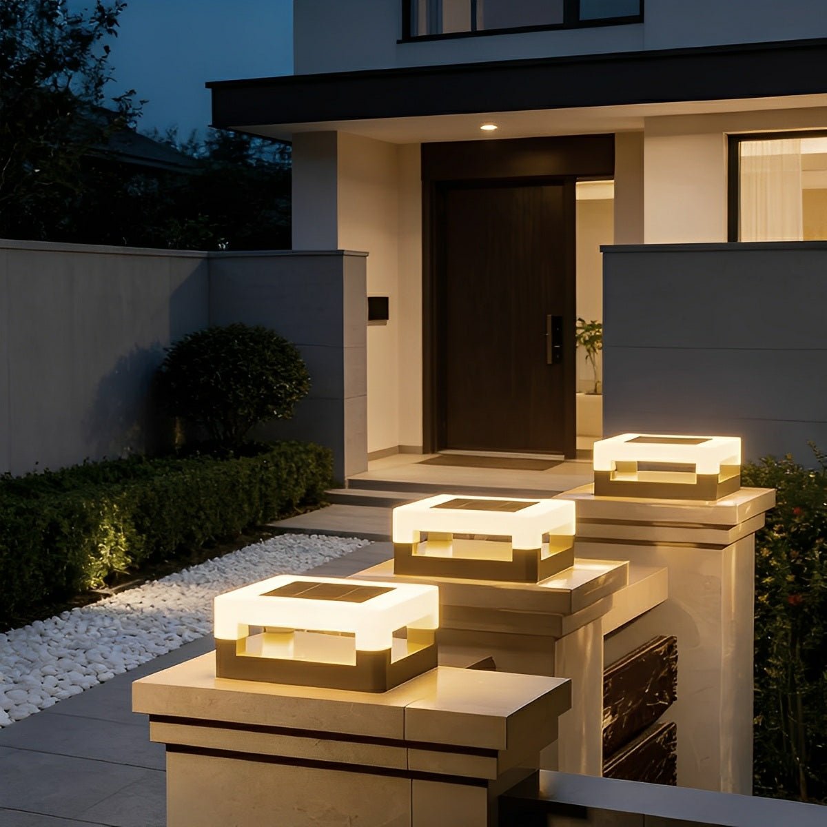 Modern Minimalist Waterproof Square LED Outdoor Post Lights - Flyachilles