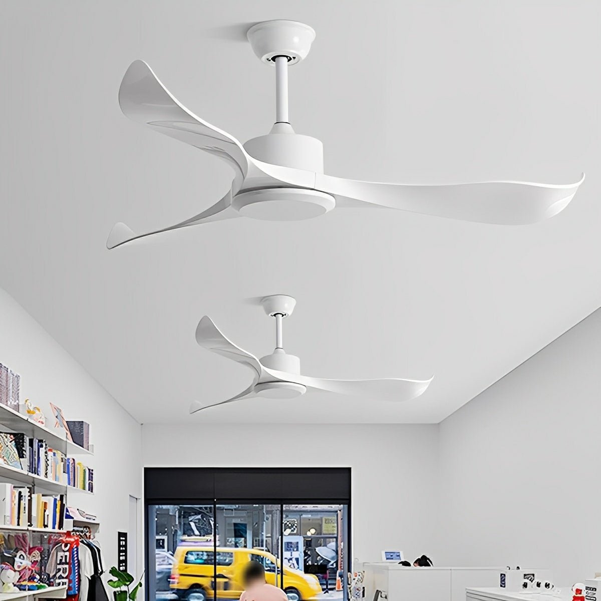 Modern Minimalist Wing - inspired Blade DC Motor Reverse Ceiling Fan - Flyachilles