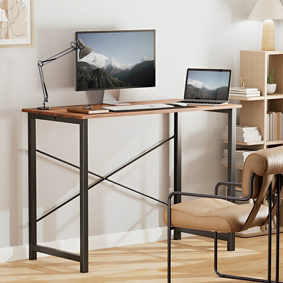 Modern Minimalist Wood Computer Desk for Home Office - Flyachilles