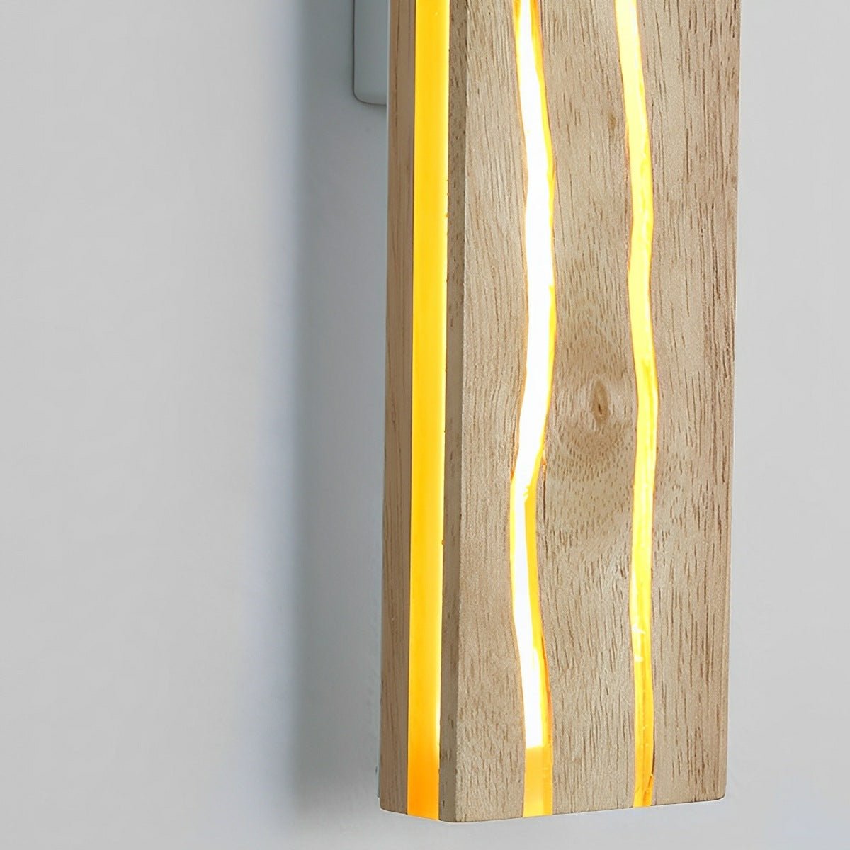 Modern Minimalist Wood Crazed Texture LED Long Strip Indoor Wall Sconce - Flyachilles