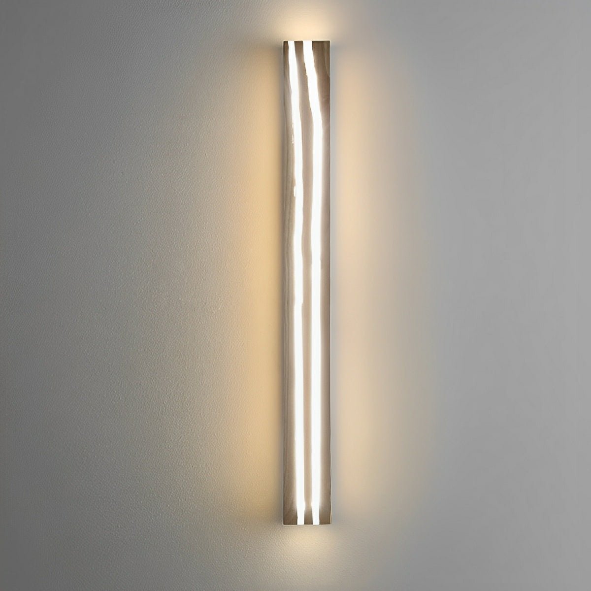 Modern Minimalist Wood Crazed Texture LED Long Strip Indoor Wall Sconce - Flyachilles