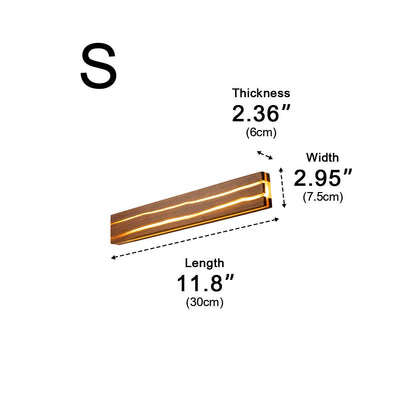 Modern Minimalist Wood Crazed Texture LED Long Strip Indoor Wall Sconce - Flyachilles